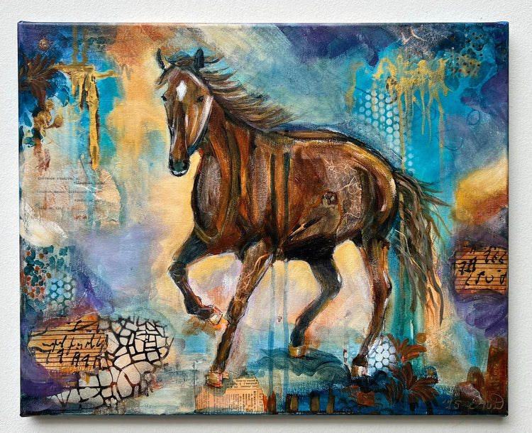 Collage schilderijen met diverse mediums