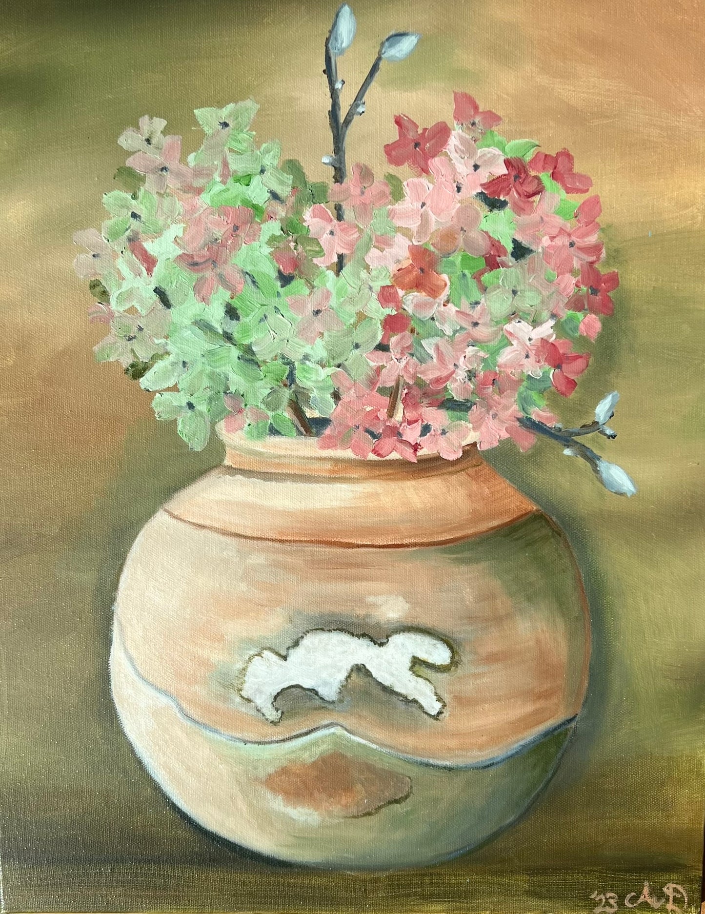 Hydrangea in an antique vase