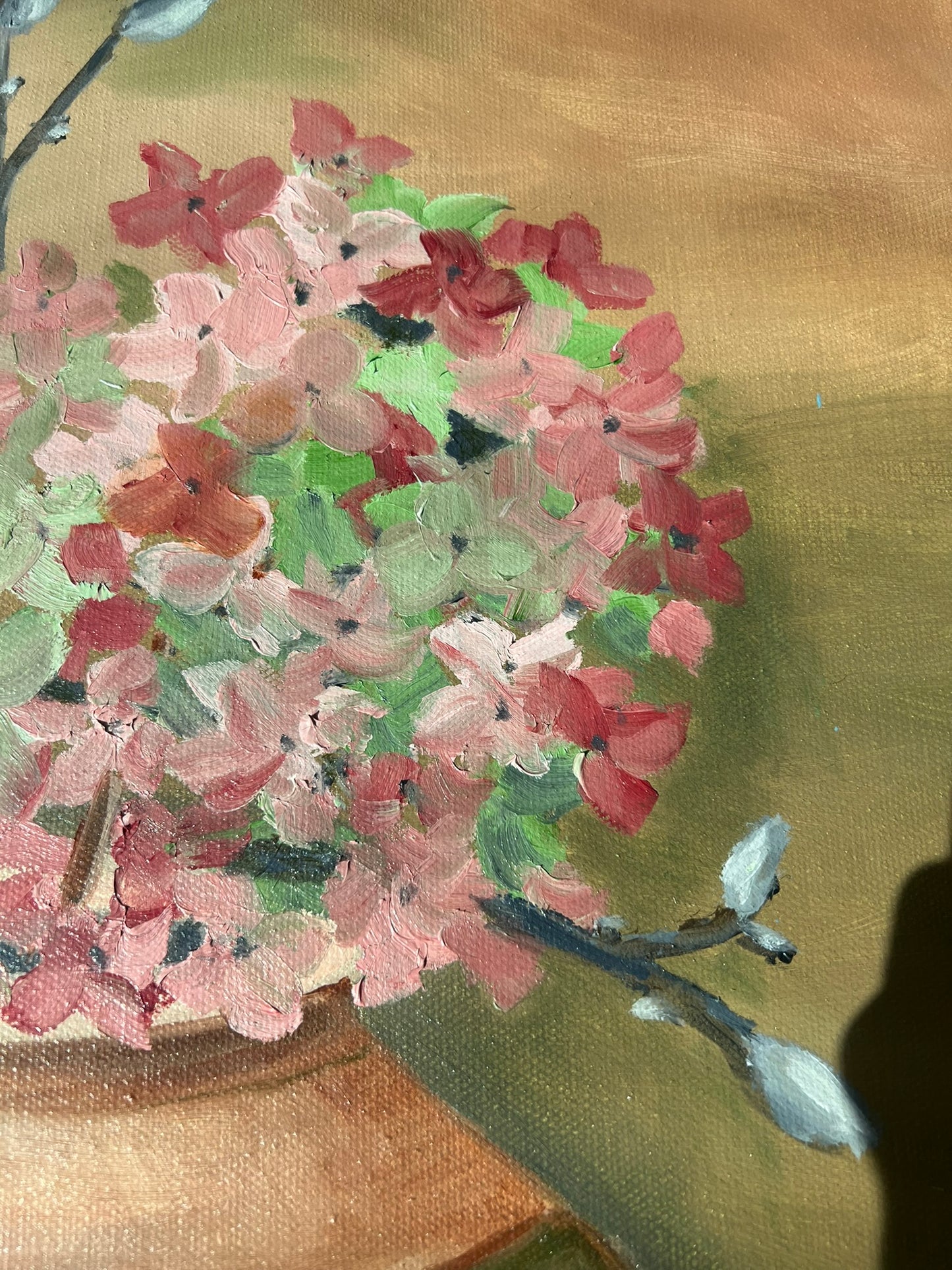 Hydrangea in an antique vase