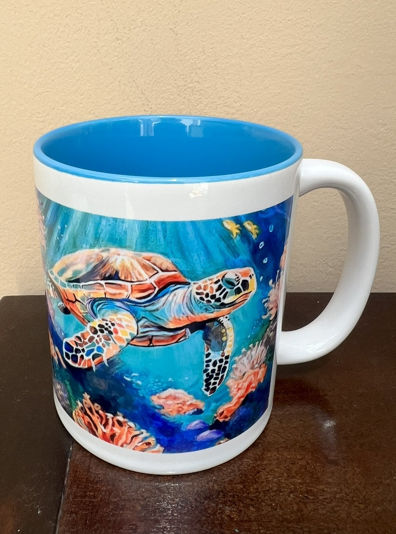 Mug with print of original painting: Ocean Life is Wonderful