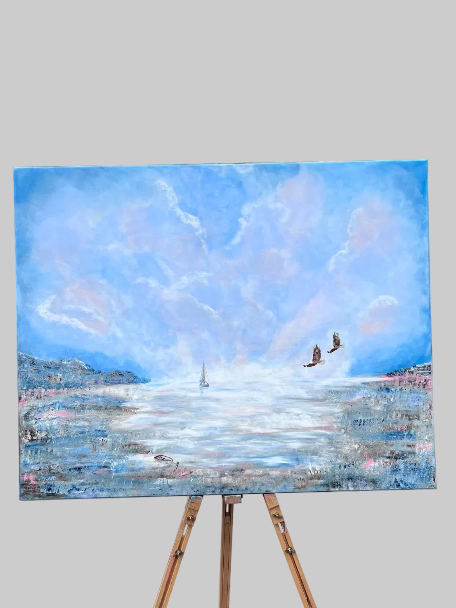 painting of Eagles in the sky