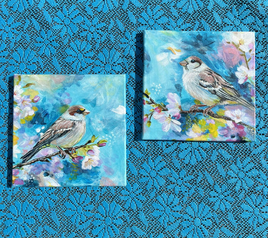 Two little sparrows